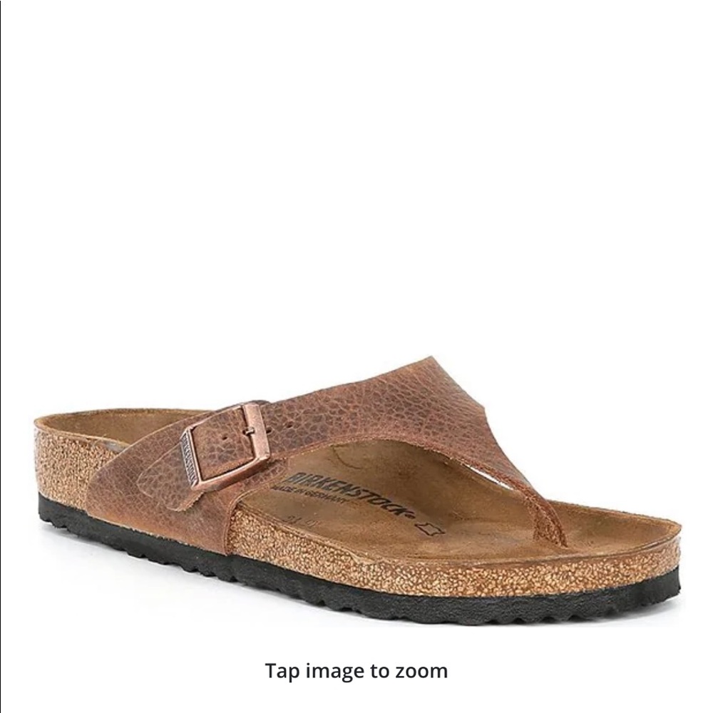 Birkenstock Men's Como Leather Thong Sandals in color Canberra Old Tobacco